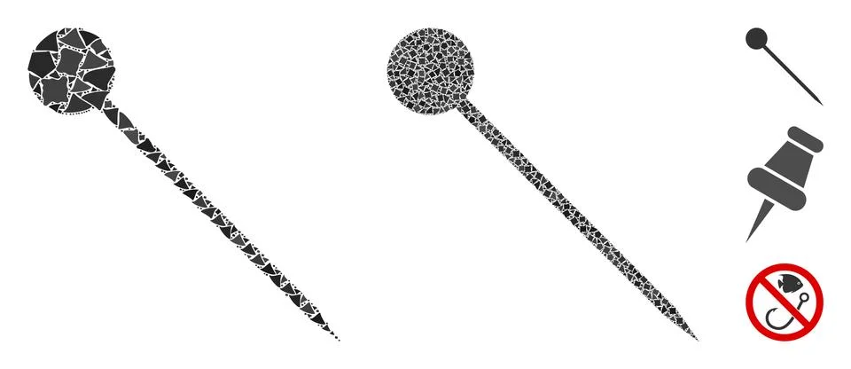 Sharp pin Composition Icon of Abrupt Elements Stock Illustration