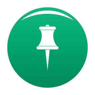 Sharp pin icon vector green Illustrazione stock