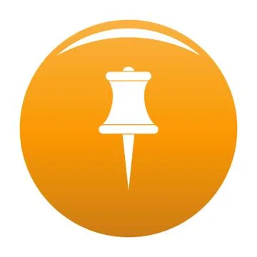 Sharp pin icon vector orange Stock Illustration