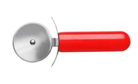 Sharp pizza cutter isolated on white. Kitchen utensil 写真素材