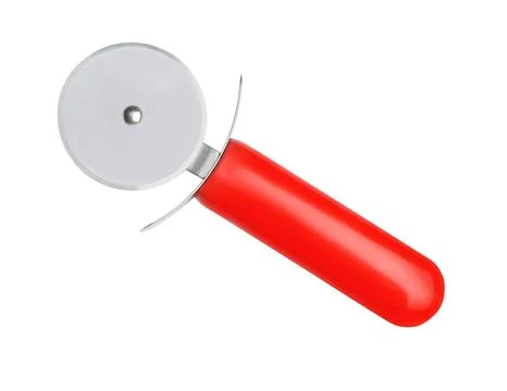 Sharp pizza cutter isolated on white. Kitchen utensil 写真素材