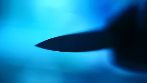 Sharp point of steel knife Stock Footage 99958857