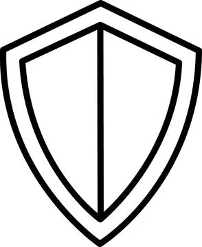 Sharp pointed medieval shield outline icon Stock Illustration