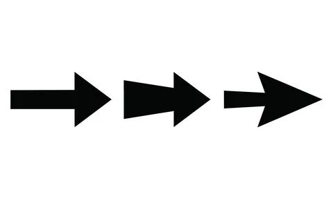 Sharp Pointer Horizontal Arrow Graphics Stock Illustration