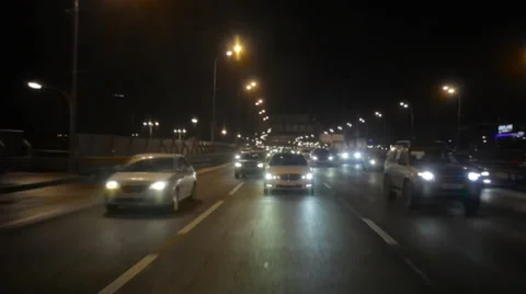 Sharp POV night Cityscape Video stock 34302154