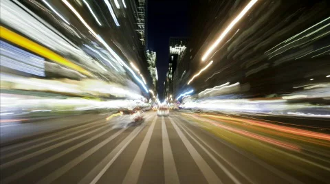 Sharp POV through NYC cityscape - 1080p Stock Footage 338133