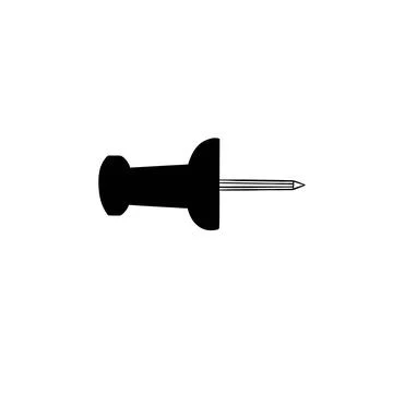 Sharp push pin office button Stock Illustration