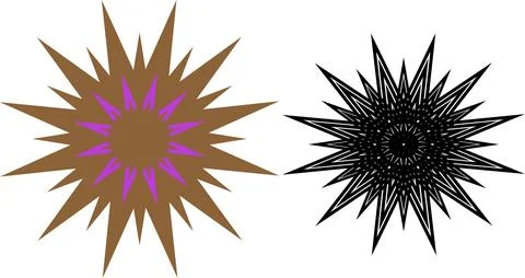 Sharp Radial Starburst Explosion  Geometric Abstract Burst Stock Illustration