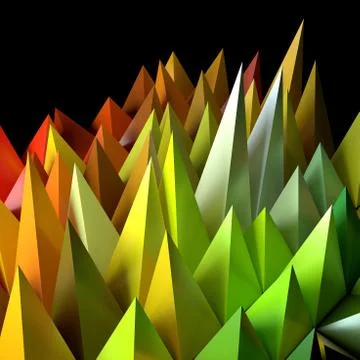 Sharp random pyramids. Abstract futuristic background. Stock Illustration