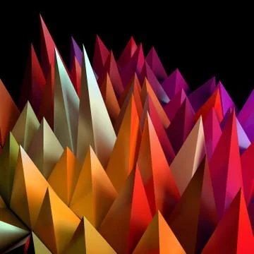 Sharp random pyramids. Abstract futuristic background. イラスト素材