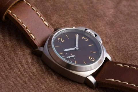 Sharp realistic photo of vintage military wrist watches Stock Photos