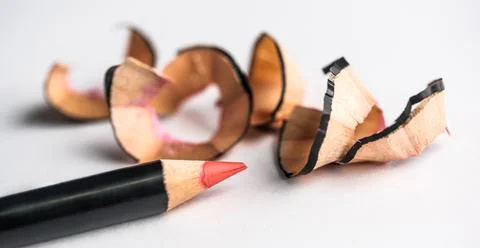 Sharp red lip pencils Stockfoto's
