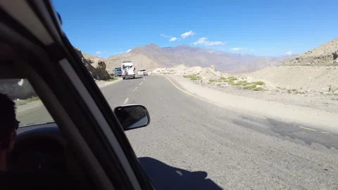 Sharp right curve on Leh Ladakh mountain road. Stock Footage 327558920