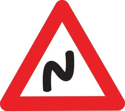 Sharp Right Curve Sign Stock Illustration