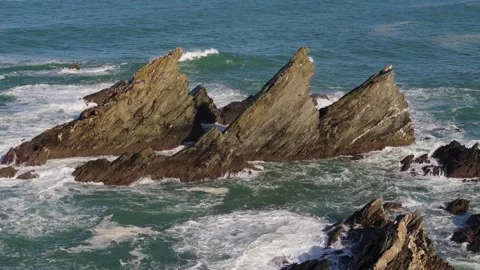 Sharp Rock Pillars Near Loiba, A Coruña In Galicia, Spain Stockbeeldmateriaal 325514860