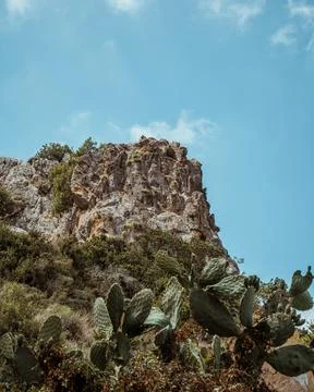 Sharp rock side of the mountain Tuf Kerem Maharal Israel Stock Photos