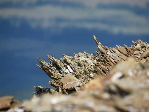 Sharp rocks on the top of the mountain Stock Photos
