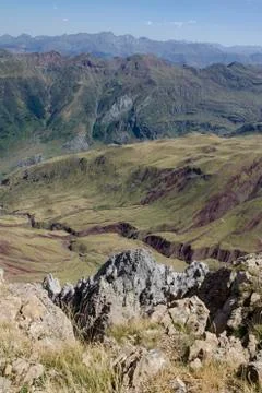 Sharp rocks at the top of the mountain 스톡 사진