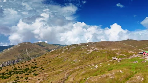 Sharp rocky ridge cutting through the sky. Stock Footage 321539144