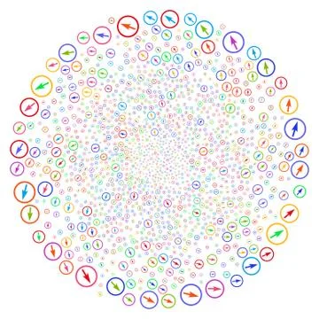 Sharp Rounded Arrow Centrifugal Spin イラスト素材