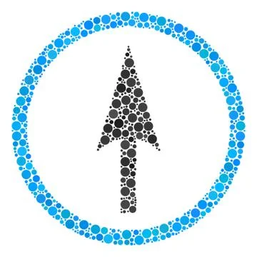 Sharp Rounded Arrow Collage of Dots イラスト素材