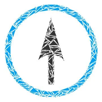 Sharp Rounded Arrow Collage of Triangles イラスト素材