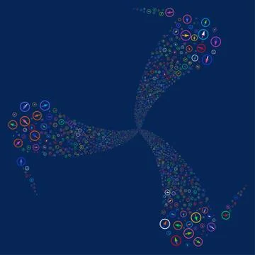 Sharp Rounded Arrow Fireworks Swirl Rotation イラスト素材