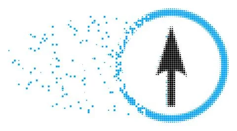 Sharp Rounded Arrow Fractured Pixel Icon Illustrazione stock
