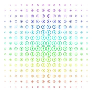 Sharp Rounded Arrow Shape halftone Spectrum grid Stock Illustration