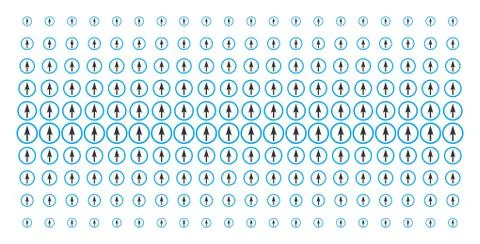 Sharp Rounded Arrow Shape Halftone Array イラスト素材