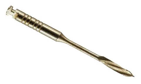 Sharp rusty old tools dentist on white background Stock Photos