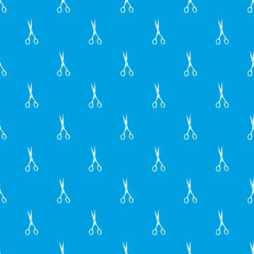 Sharp scissors pattern seamless blue Stock Illustration