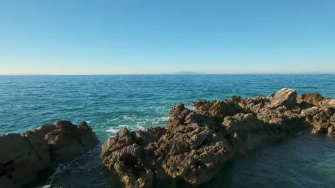 Sharp sea rocks Stock Footage 144940309