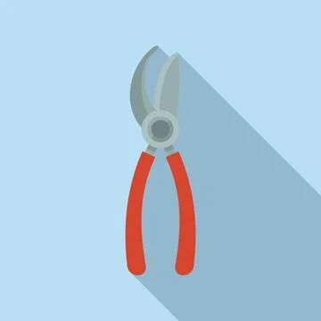 Sharp secateur icon flat vector. Work blade Stock Illustration