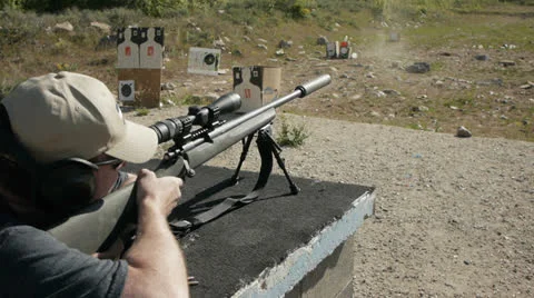Sharp shooting Stock Footage 24387222