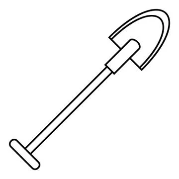 Sharp shovel icon, outline style Stock Illustration