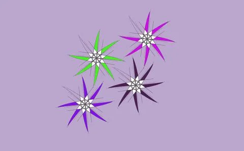 Sharp Starbursts on Pastel Purple Stock Illustration
