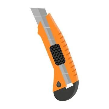 Sharp stationery knife orange. Isolated on white Stock Illustration