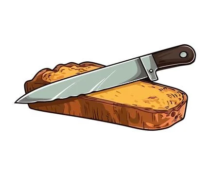 Sharp steel blade slices fresh gourmet pork Stock Illustration