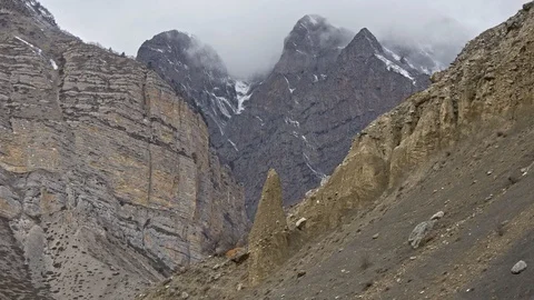 Sharp stone in the dolomite mountains Stock Footage 87688885