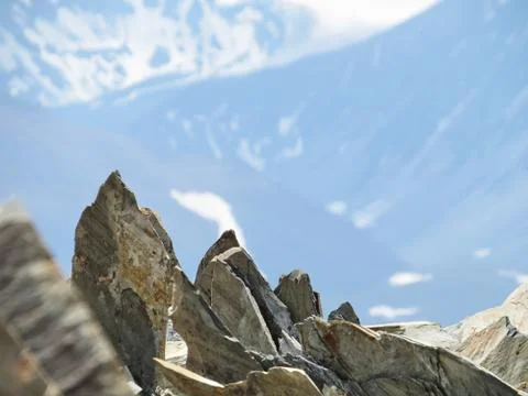 Sharp stones on the top of the mountain Stock Photos