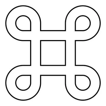 Sharp symbol Hashtag Label Tag icon outline black color vector illustration f Stock Illustration