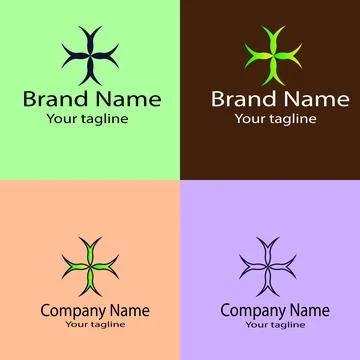 Sharp Symmetry Emblem logo design Stock Illustration