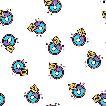 Sharp targeting vector seamless pattern 库存插图