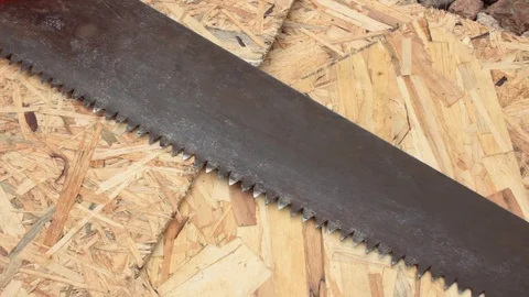 Sharp teeths of a hacksaw Stock Footage
