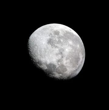 Sharp telescopic image of the  moon on a clear summer night in Germany Stock Photos