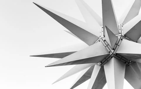 Sharp three dimensional star decor Stock Photos