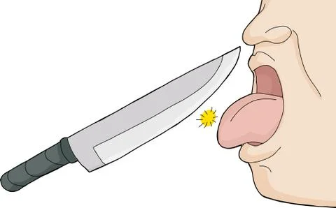Sharp tongue Stock Illustration