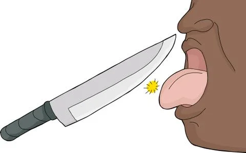 Sharp tongued person Stock Illustration