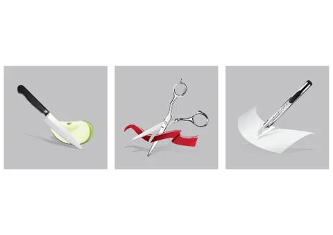 Sharp Tools Cutting Things Stock Illustration